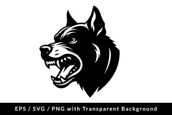 Aggressive Dog Head Silhouette SVG EPS