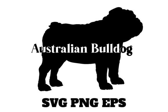 Australian Bulldog Dog Silhouette SVG