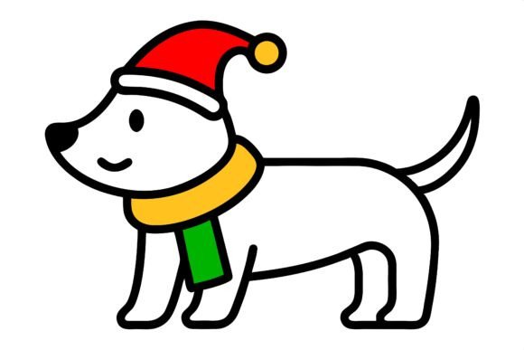 Christmas Cute Dog Animal SVG Vector