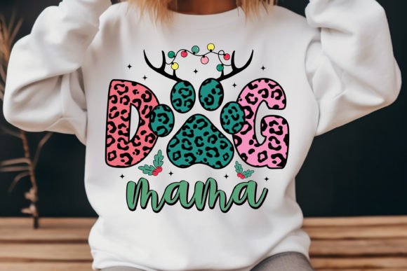 Christmas Retro Dog Mama Svg Png