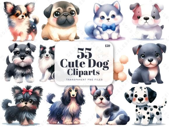 Cute Dogs Clipart