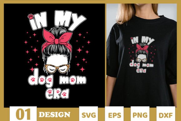 Cute Messy Bun Dog Mom Era Dog Mom SVG