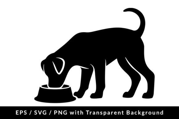 Dog Eating Silhouette SVG EPS PNG