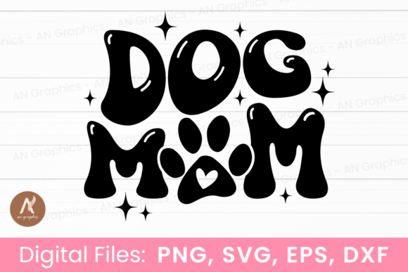Dog Mom Wavy SVG