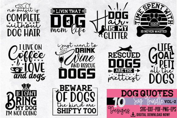 Dog Quotes SVG Bundle Vol-2