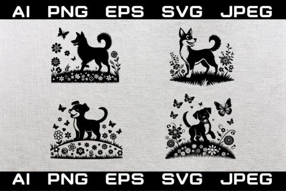 Dog Silhouette Vector Svg