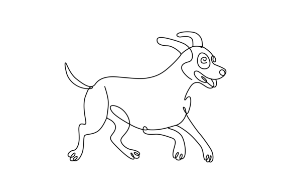 One Line Art of Dog Vector Art