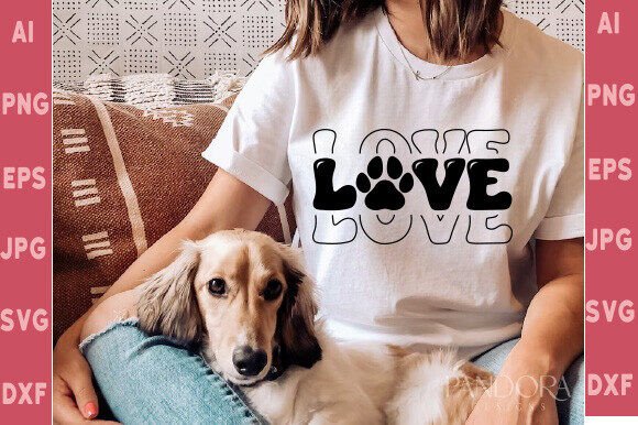 Paw Print Svg, Love Svg Dog