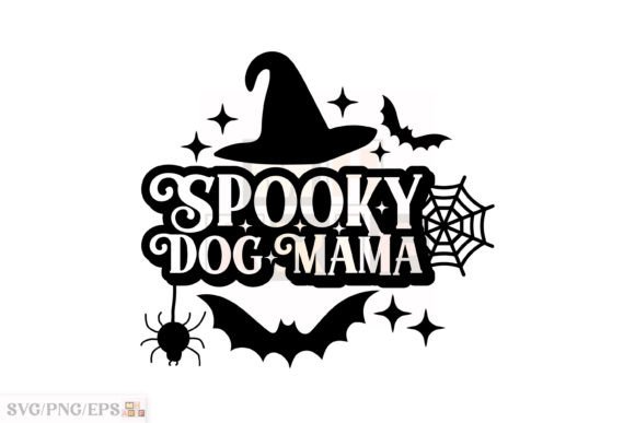 Retro Fall Halloween Spooky Dog Mama SVG