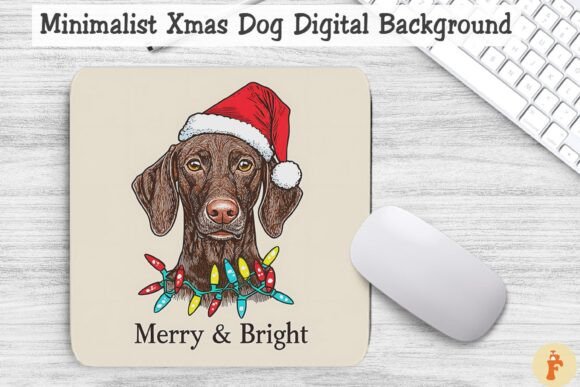 Xmas German Shorthaired Dog Background